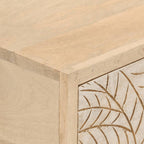 Mesa consola madera maciza de mango y hierro 90x30x76 cm