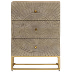 Cómoda madera maciza de mango y hierro 55x30x76 cm