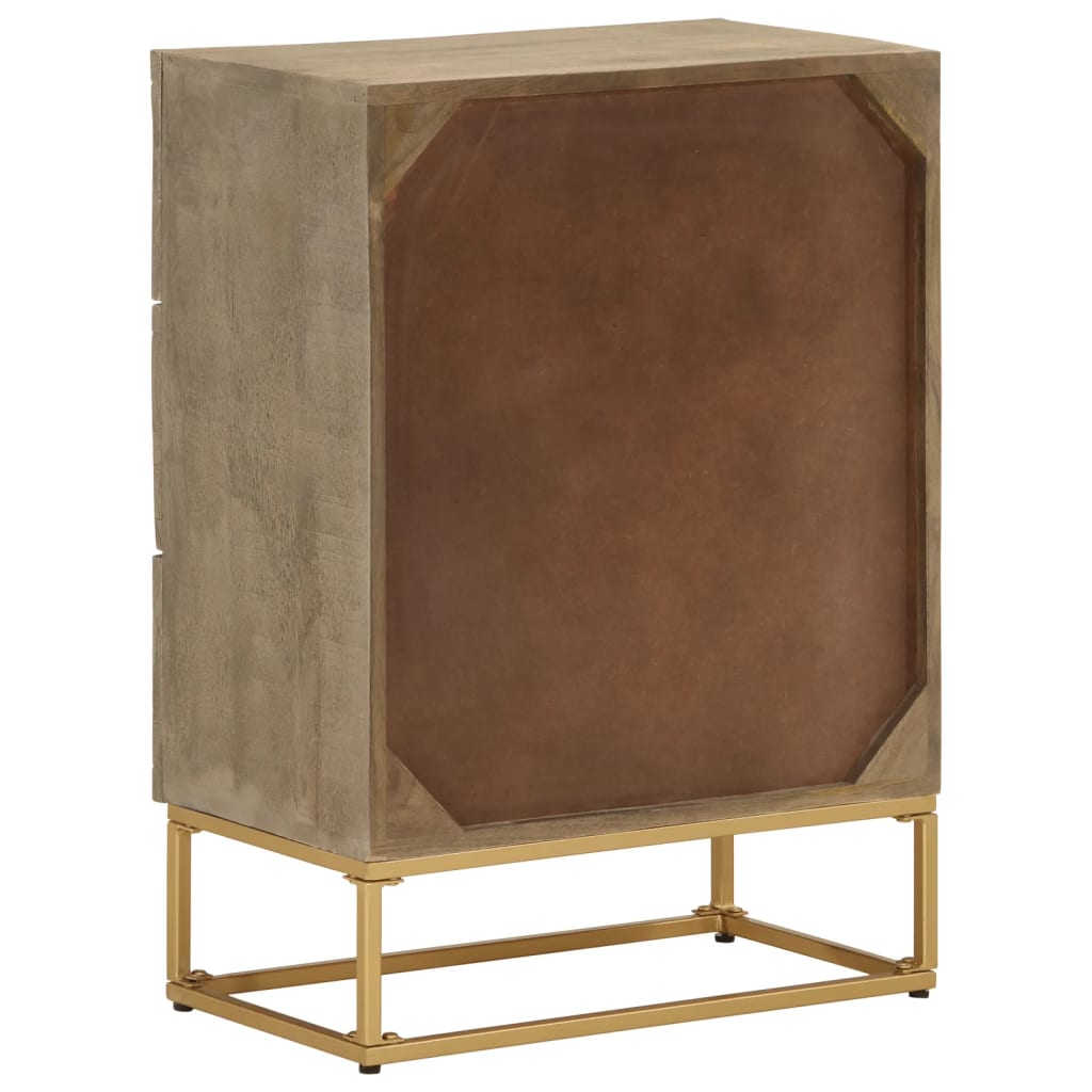 Cómoda madera maciza de mango y hierro 55x30x76 cm