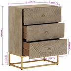 Cómoda madera maciza de mango y hierro 55x30x76 cm