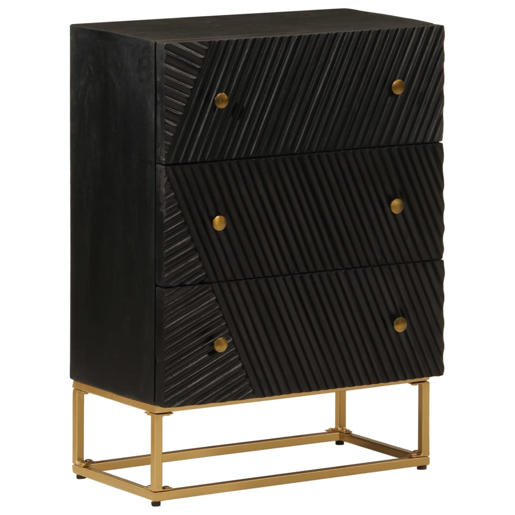 Mango wood and iron chest of drawers 55x30x76 cm