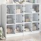 Estantería con puertas madera de ingeniería gris 136x37x109 cm