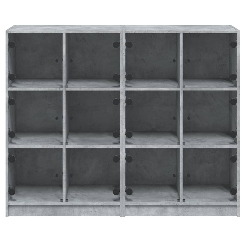 Estantería con puertas madera de ingeniería gris 136x37x109 cm
