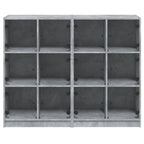 Estantería con puertas madera de ingeniería gris 136x37x109 cm