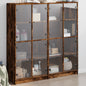 Estantería con puertas madera de ingeniería gris 136x37x109 cm
