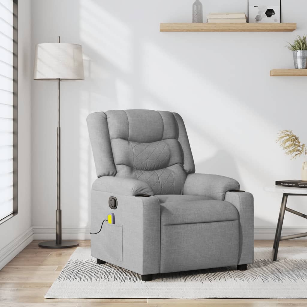 Sillón reclinable de masaje de piel sintética negra