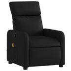 Sillón reclinable de masaje de piel sintética negra