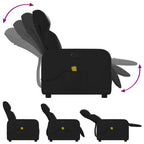 Sillón reclinable de masaje de piel sintética negra