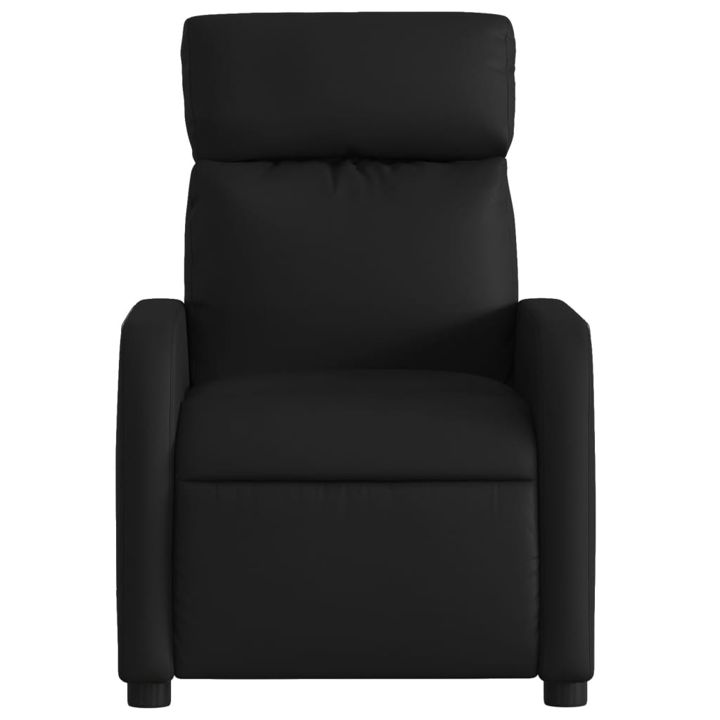 Sillón reclinable de masaje de piel sintética negra
