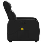 Sillón reclinable de masaje de piel sintética negra