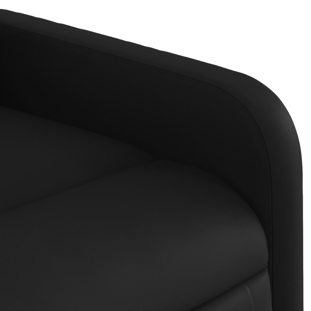 Sillón reclinable de masaje de piel sintética negra