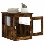 Jaula para perros madera ingeniería roble ahumado 55x75x65 cm