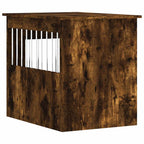 Jaula para perros madera ingeniería roble ahumado 55x75x65 cm