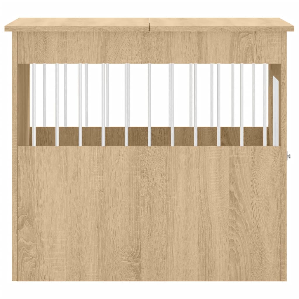 Jaula para perros madera ingeniería roble Sonoma 64,5x80x71 cm