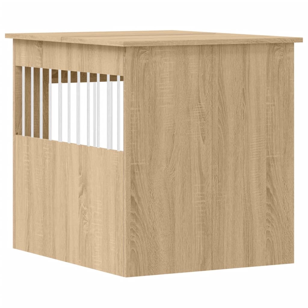 Jaula para perros madera ingeniería roble Sonoma 64,5x80x71 cm