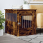 Jaula para perros madera ingeniería roble ahumado 55x75x65 cm