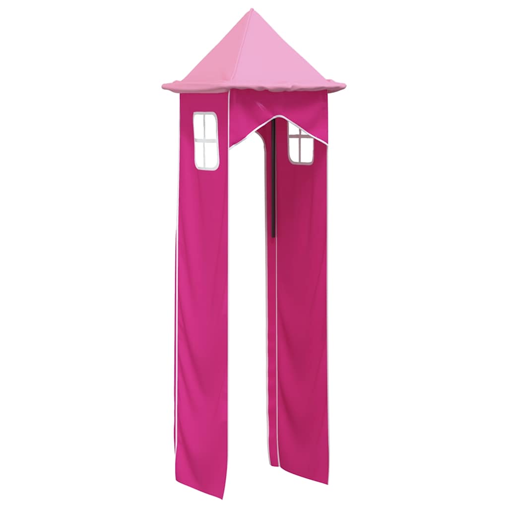 Cortinas para cama alta con túnel y torre rosa