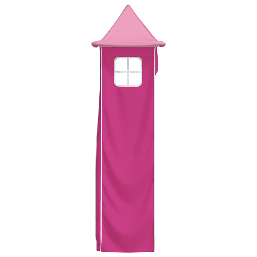Cortinas para cama alta con túnel y torre rosa