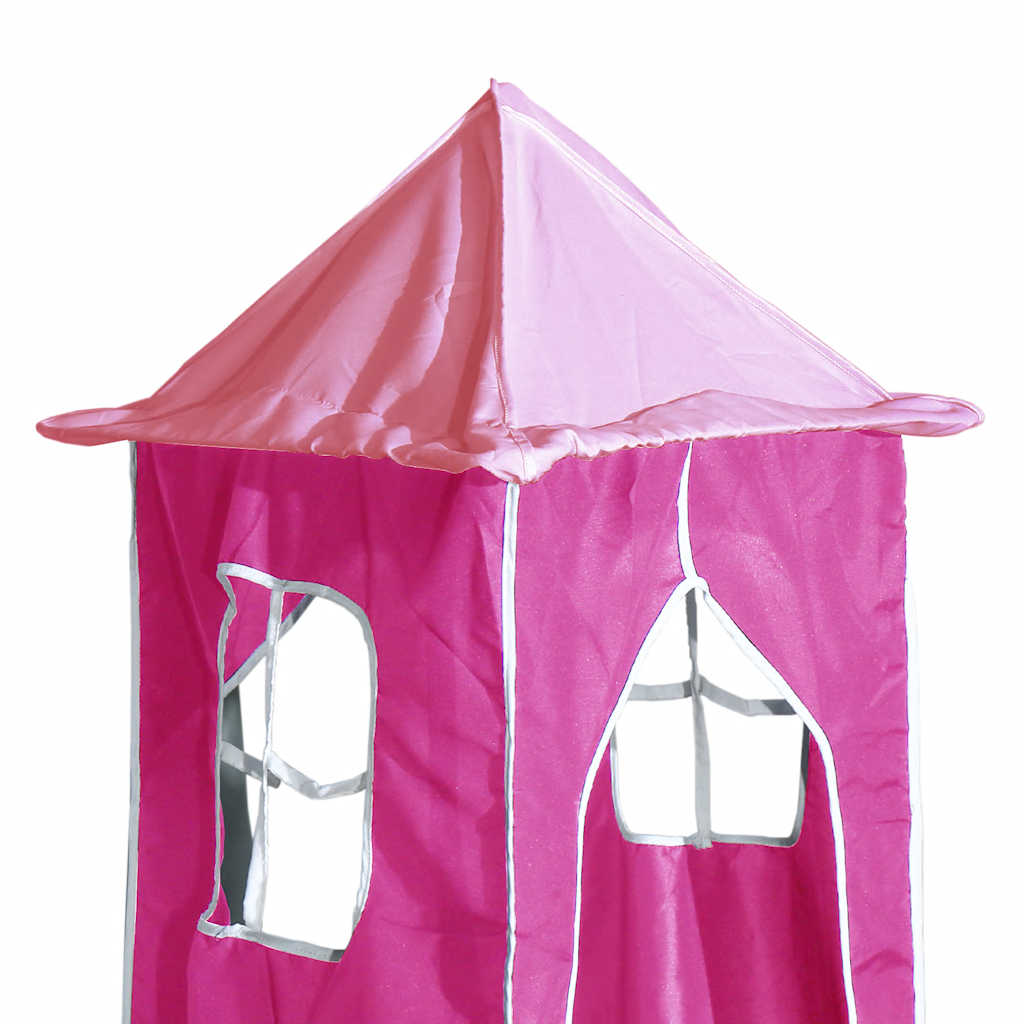 Cortinas para cama alta con túnel y torre rosa