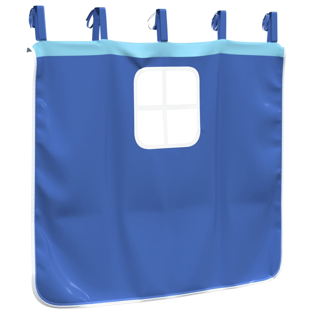 Cortinas para cama alta con torre poliéster azul