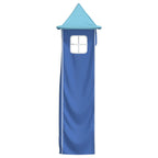 Cortinas para cama alta con torre poliéster azul