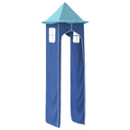 Cortinas para cama alta con torre poliéster azul