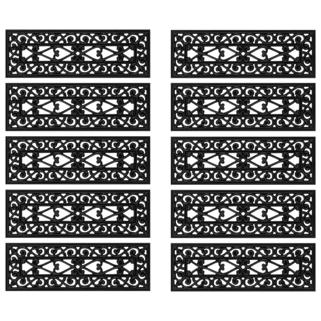 Alfombrillas de escalera de goma 10 uds goma 25x75 cm