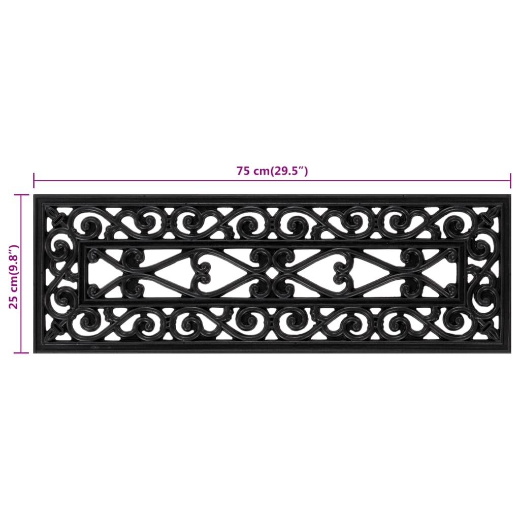Alfombrillas de escalera de goma 10 uds goma 25x75 cm