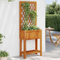 Jardinera con enrejado de madera maciza de abeto marrón