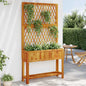 Jardinera con enrejado de madera maciza de abeto marrón