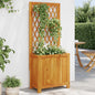 Jardinera con enrejado de madera maciza de abeto marrón