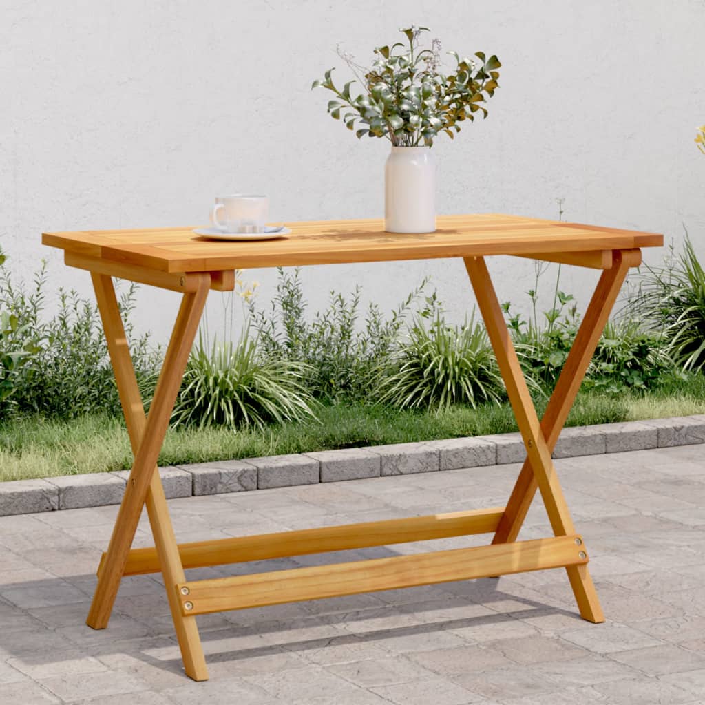 Mesa de comedor de jardín madera maciza de teca 150x90x75 cm