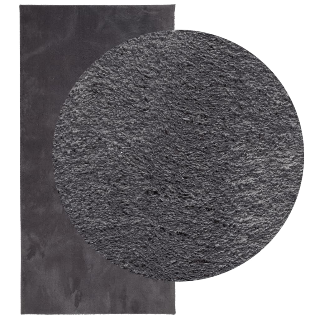 Alfombra de pelo corto suave lavable HUARTE antracita 100x200cm