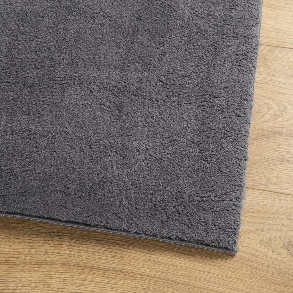 Alfombra de pelo corto suave lavable HUARTE antracita 100x200cm