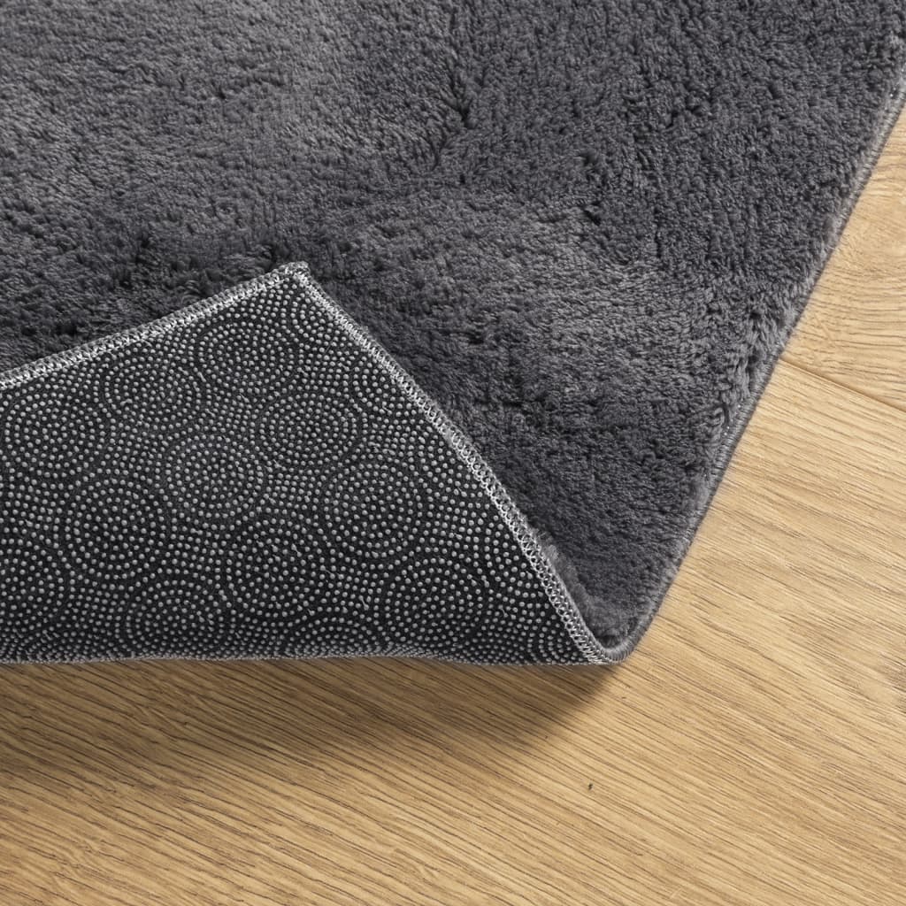Alfombra de pelo corto suave lavable HUARTE antracita 100x200cm