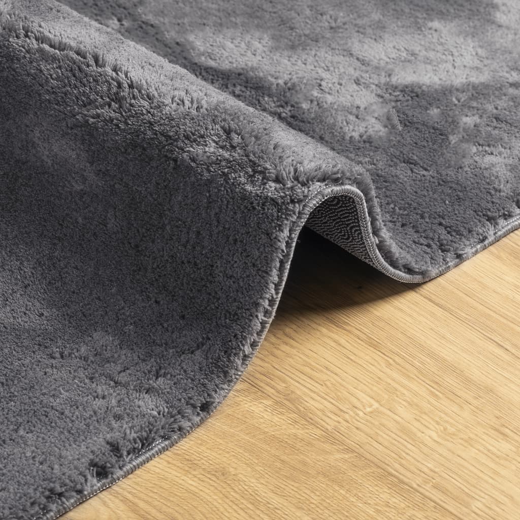 Alfombra de pelo corto suave lavable HUARTE antracita 100x200cm