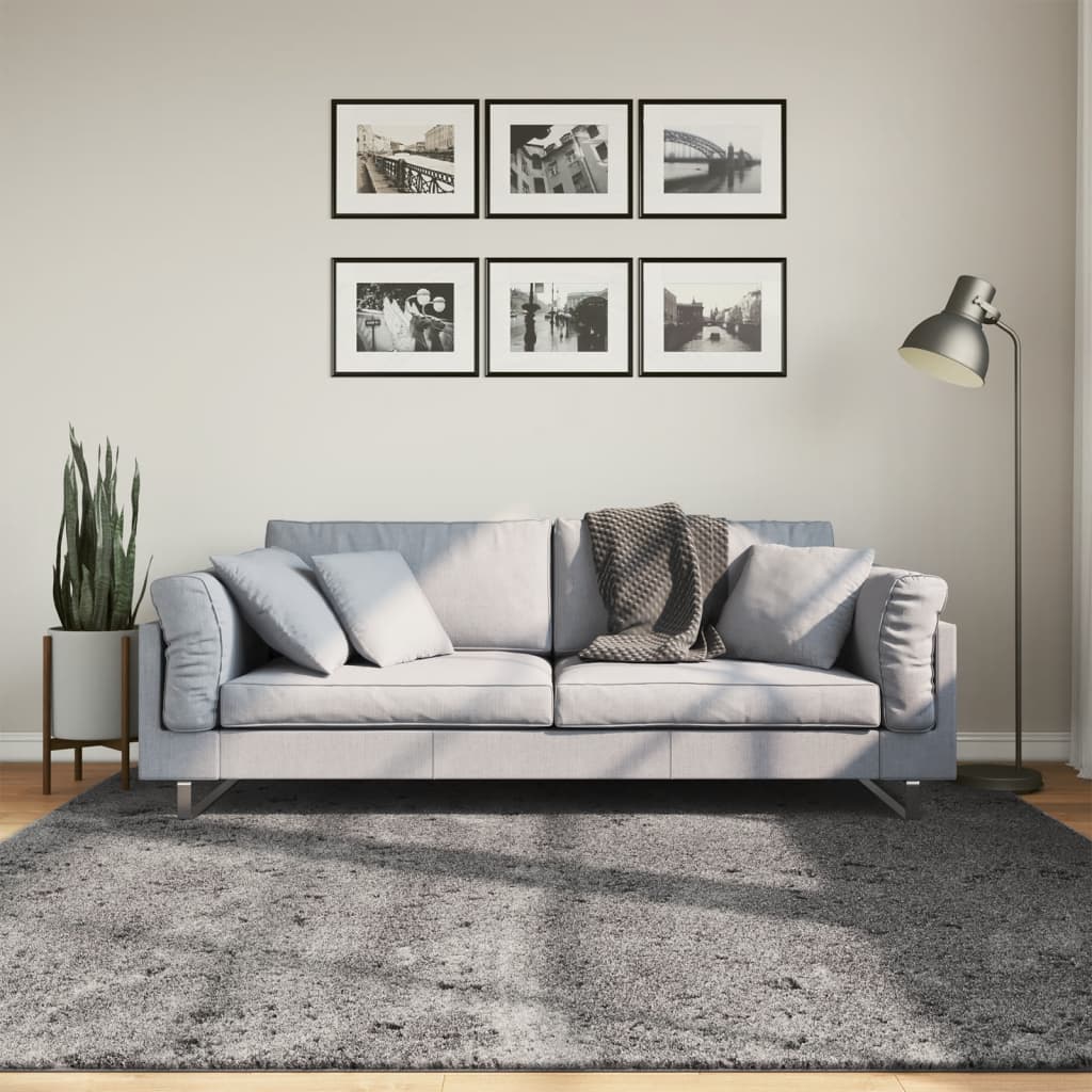 Alfombra de pelo corto suave lavable HUARTE antracita 100x200cm
