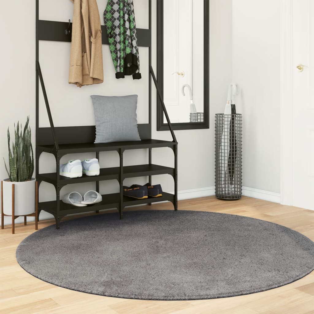 Alfombra de pelo corto suave lavable HUARTE antracita 100x200cm