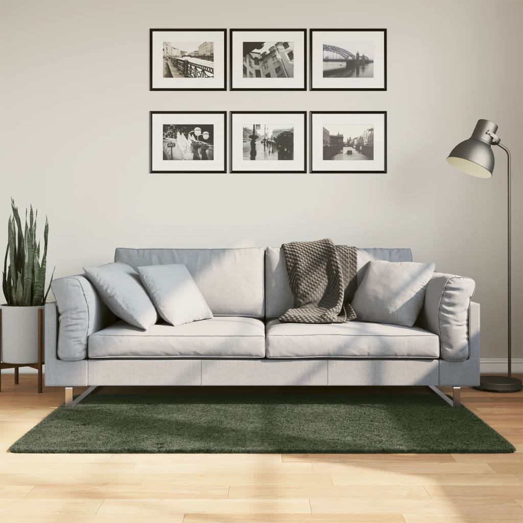 Alfombra de pelo corto suave lavable HUARTE antracita 100x200cm