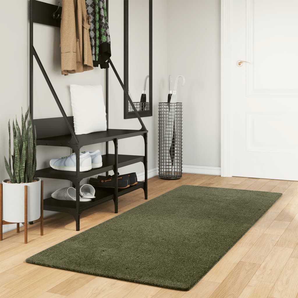 Alfombra de pelo corto suave lavable HUARTE antracita 100x200cm