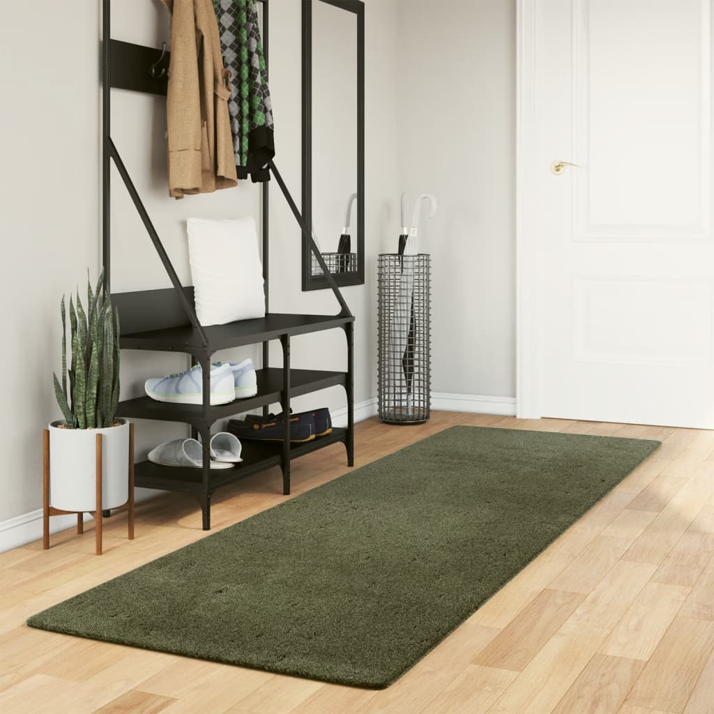Alfombra de pelo corto suave lavable HUARTE antracita 100x200cm