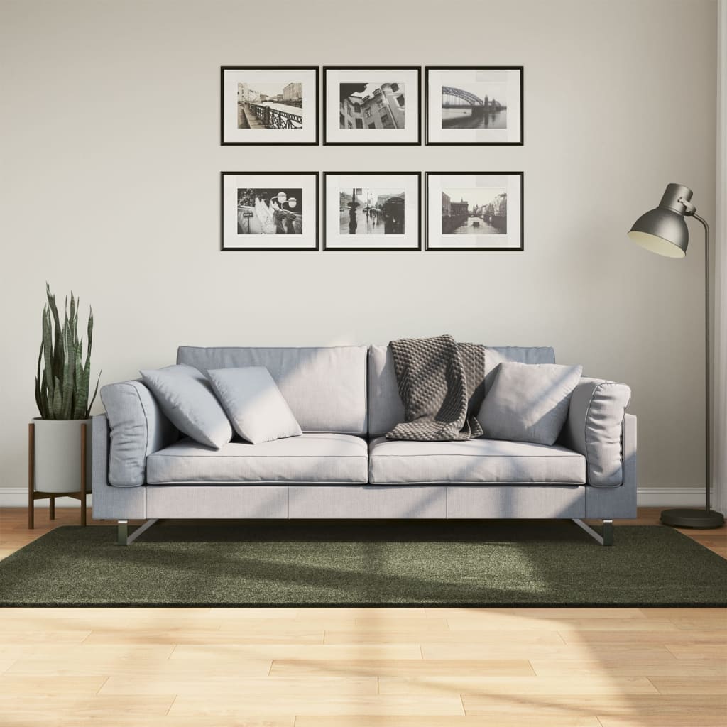 Alfombra de pelo corto suave lavable HUARTE antracita 100x200cm