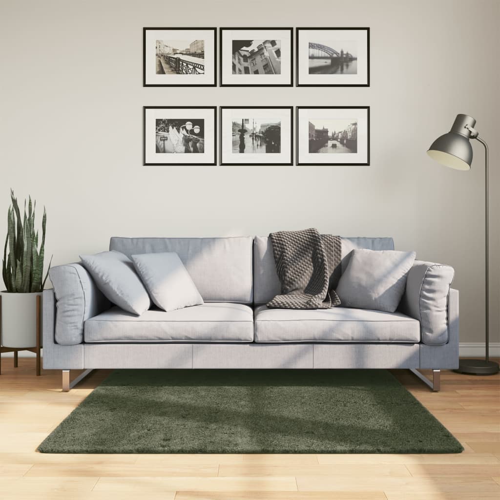 Alfombra de pelo corto suave lavable HUARTE antracita 100x200cm