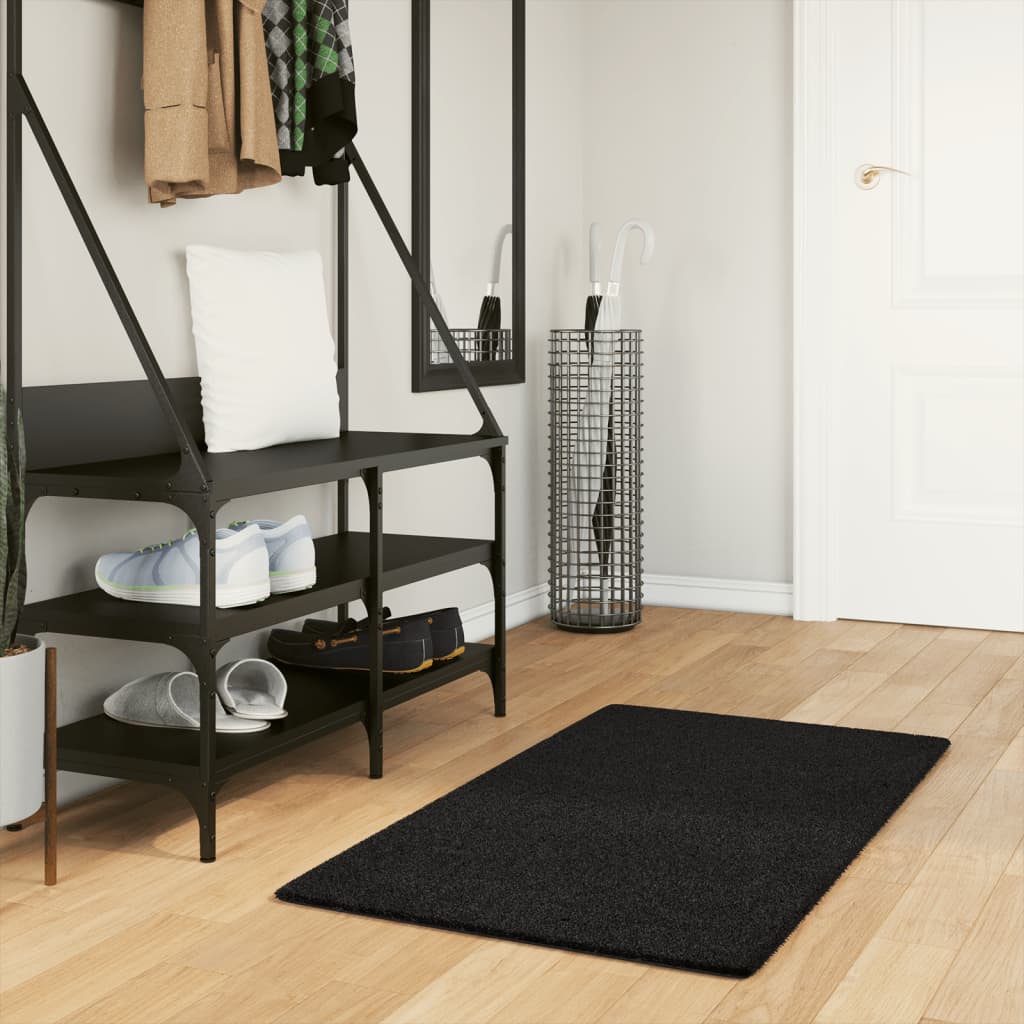 Alfombra de pelo corto suave lavable HUARTE antracita 100x200cm