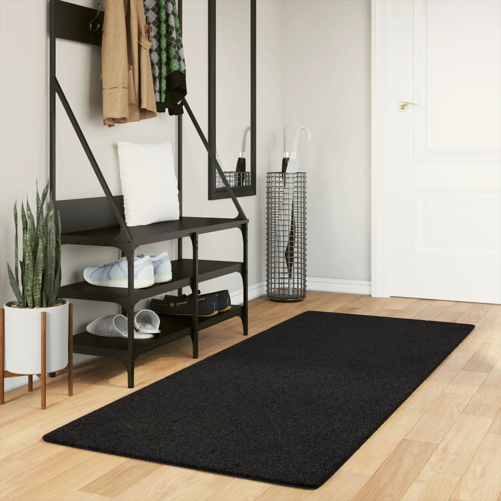 Alfombra de pelo corto suave lavable HUARTE antracita 100x200cm