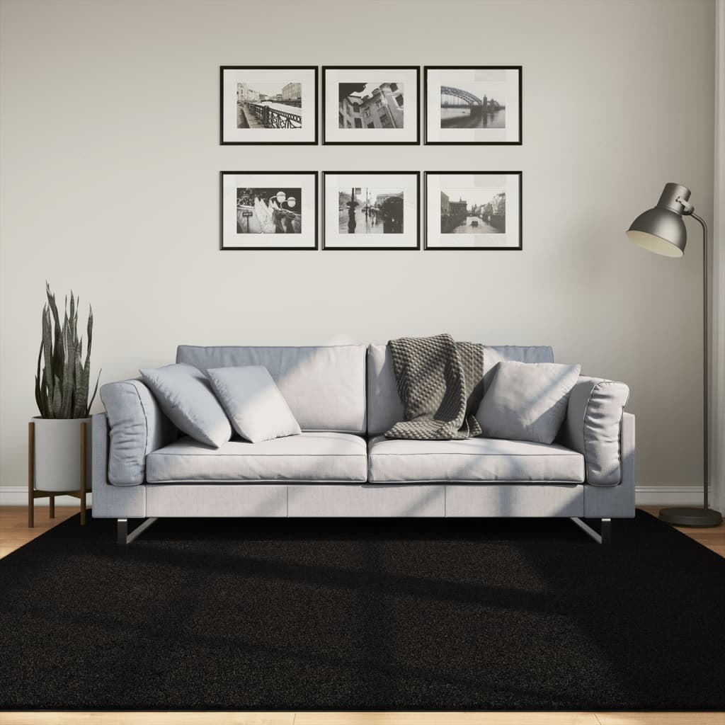 Alfombra de pelo corto suave lavable HUARTE antracita 100x200cm