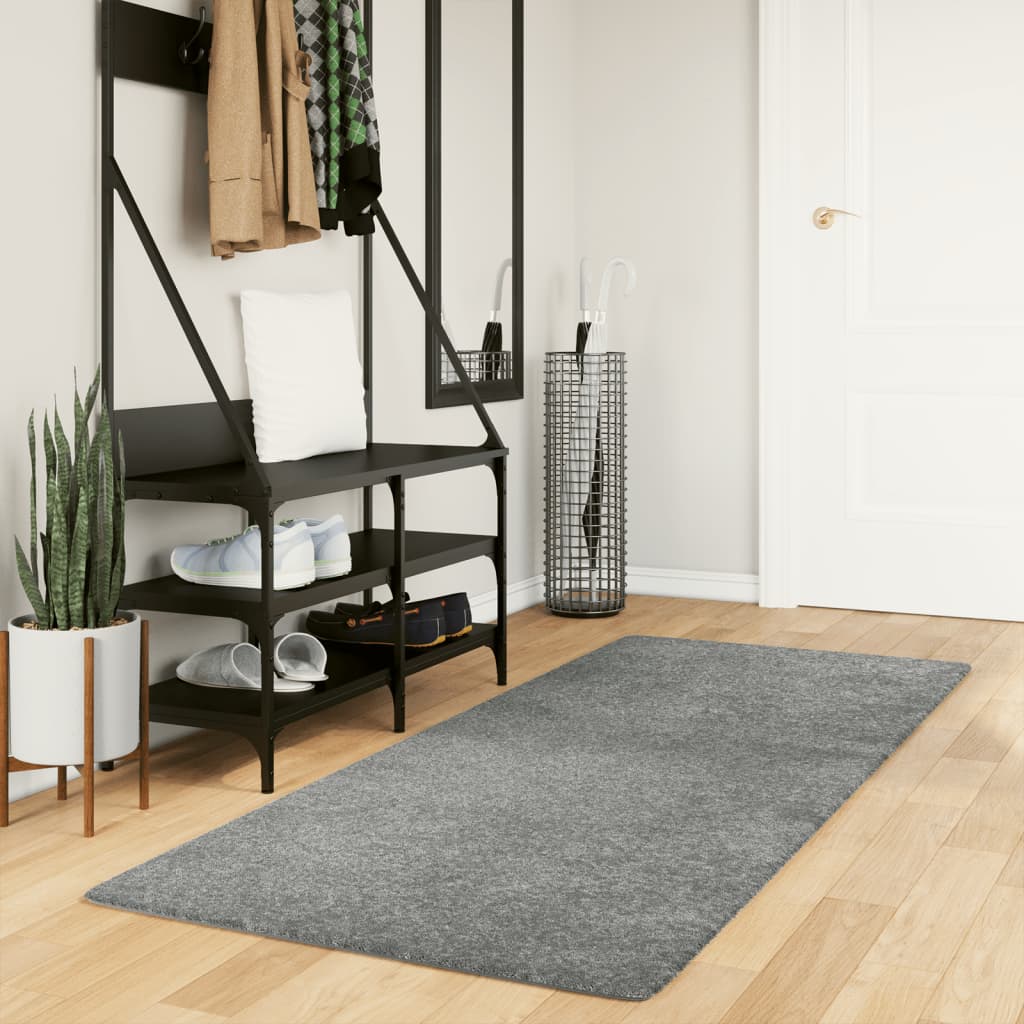 Alfombra de pelo largo moderna PAMPLONA beige antracita Ø 80 cm