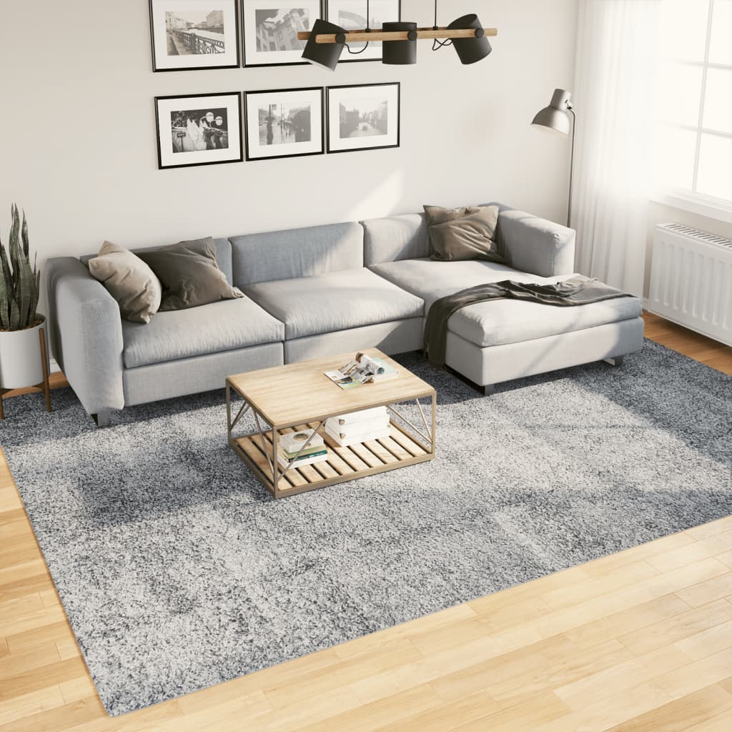 Alfombra de pelo largo moderna PAMPLONA beige antracita Ø 80 cm