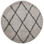 Alfombra de pelo largo moderna PAMPLONA beige antracita Ø 80 cm