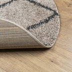 Alfombra de pelo largo moderna PAMPLONA beige antracita Ø 80 cm